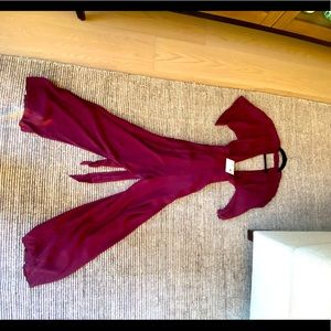 BRAND NEW Maroon low cut romper